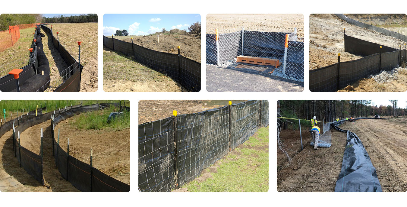 Wire backed silt fence